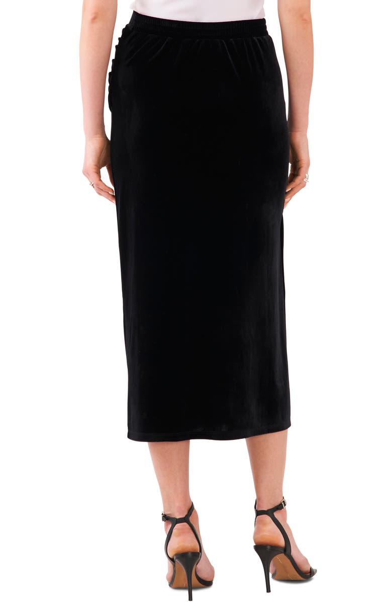 Vince Camuto Ruched Velvet Midi Skirt, Alternate, color, 