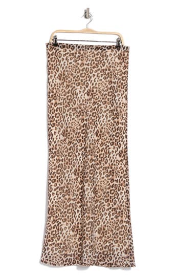 WAYF WAYF LEOPARD PRINT SLIP SKIRT 