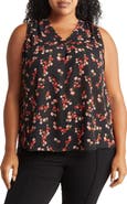 Vince Camuto V-Neck Floral Blouse