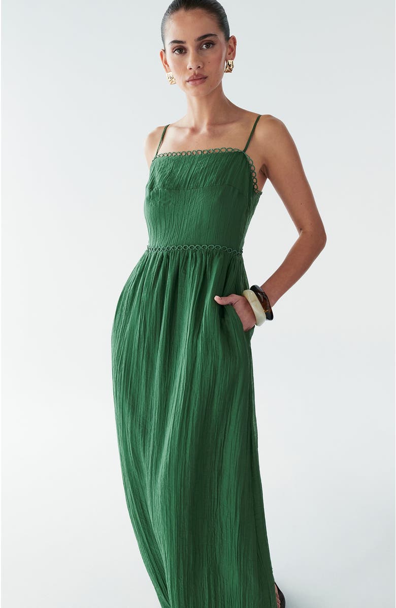 BWLDR Kiara Maxi Dress, Alternate, color, Fir Green