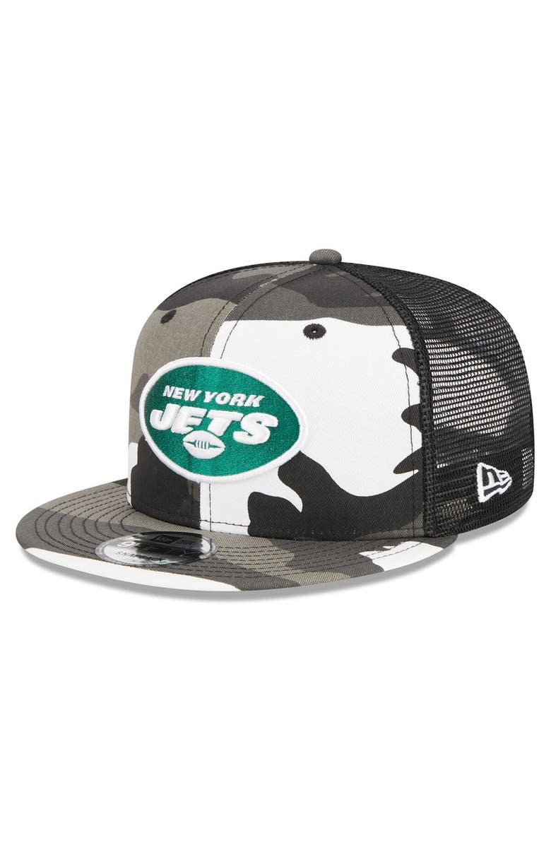 New Era Men's New Era Urban Camo New York Jets 9FIFTY Trucker Snapback Hat, Main, color,