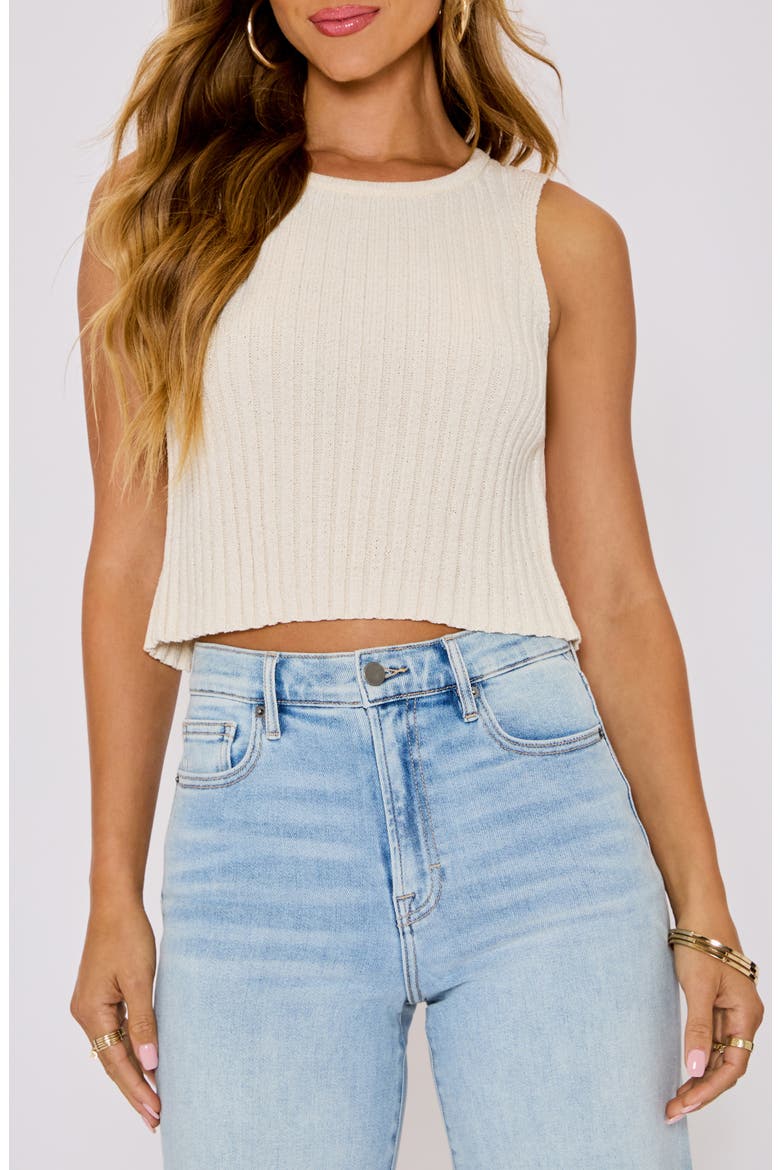 Jodie Rib Sleeveless Sweater, Main, color, CREAM