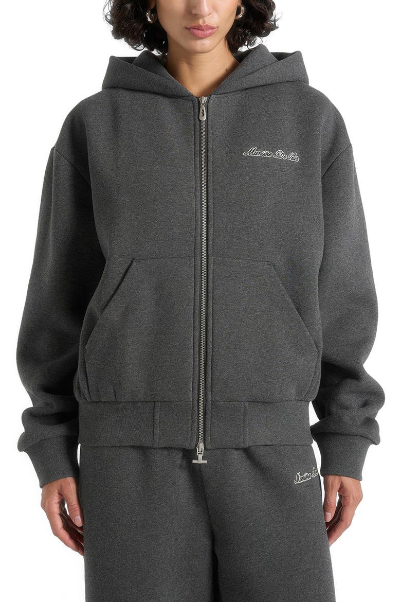 Unisex Signature Relaxed Fit Zip Hoodie, Main, color, Charcoal Grey