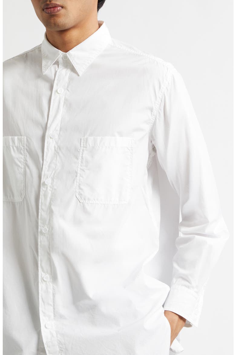 Big Standard Chainstitch Cotton Broadcloth Button-Up Shirt, Alternate, color, WHITE