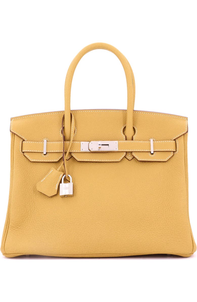 Pre-Owned Hermes Birkin Handbag Yellow Togo with Palladium Hardware 30, Main, color, Curry