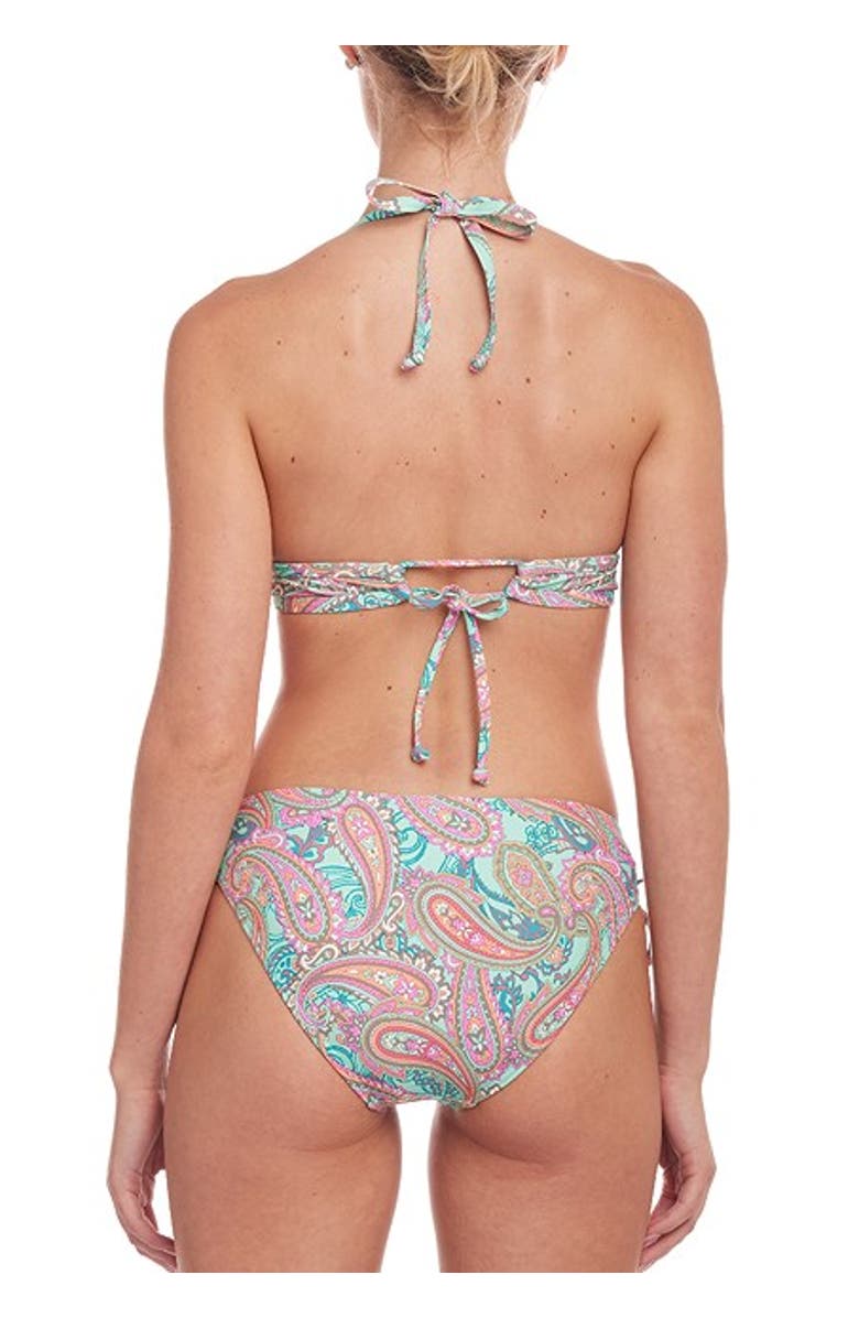 LASCANA Women's Paisley Print Bikini Bottom, Alternate, color, Mint Printed