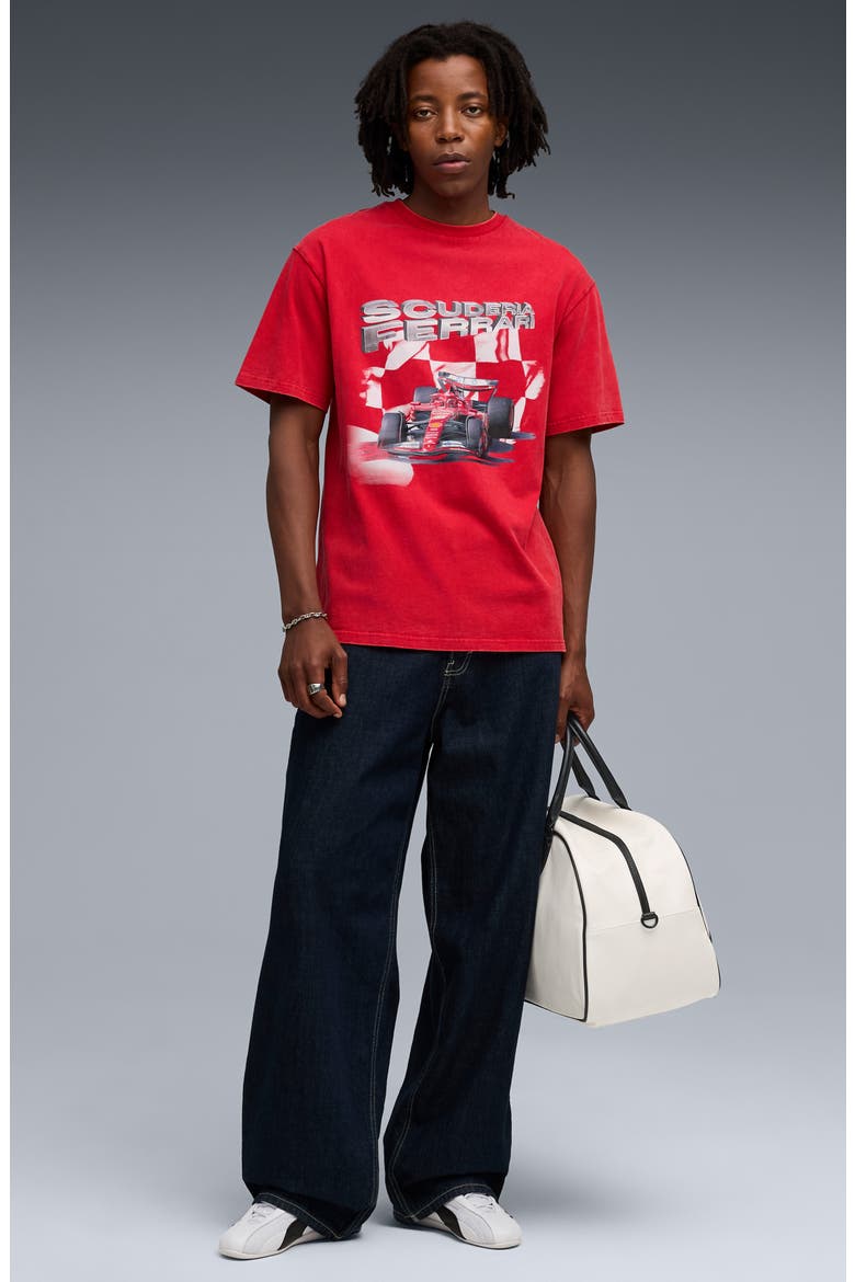 Scuderia Ferrari Sportswear Cotton Graphic T-Shirt, Alternate, color, ROSSO CORSA