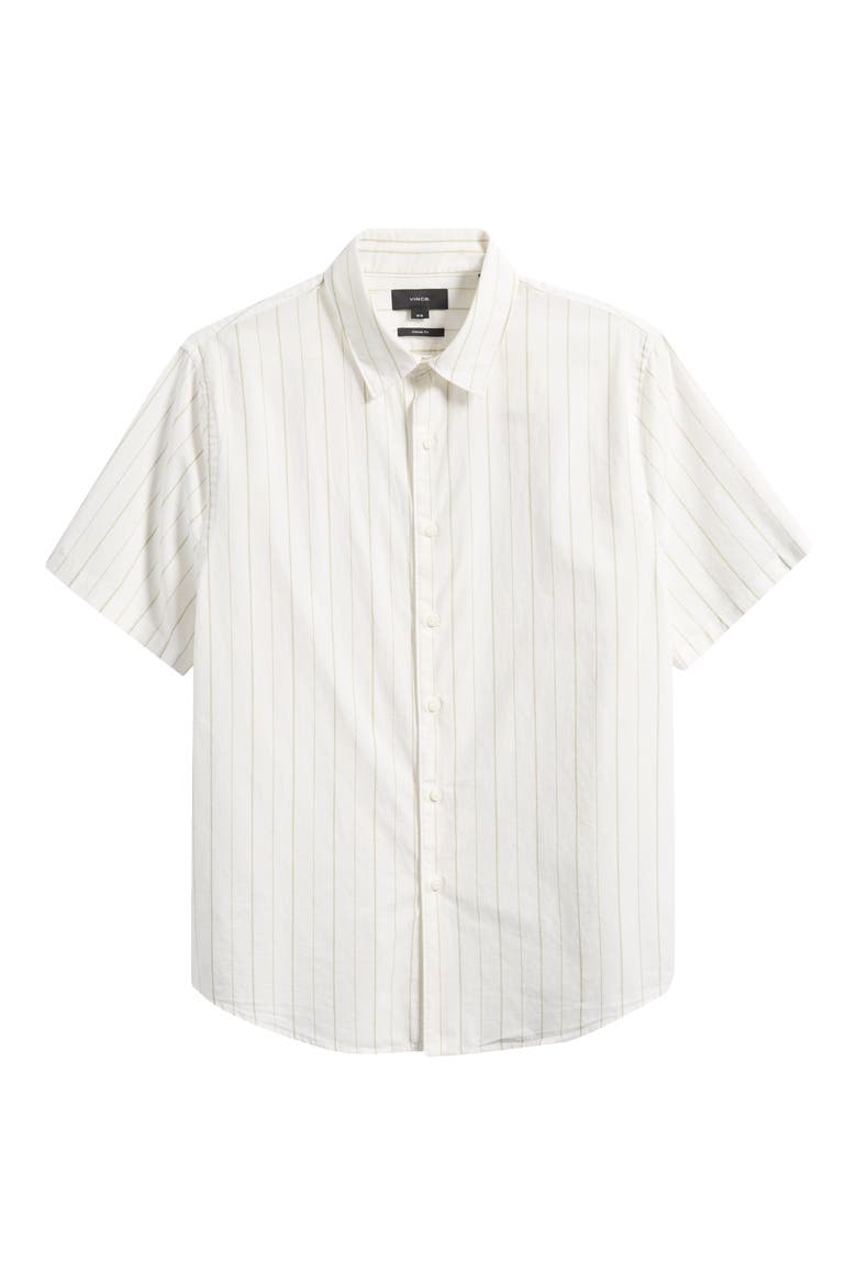 Chatsworth Stripe Short Sleeve Cotton Button-Up Shirt, Alternate, color, NATURAL COMBO
