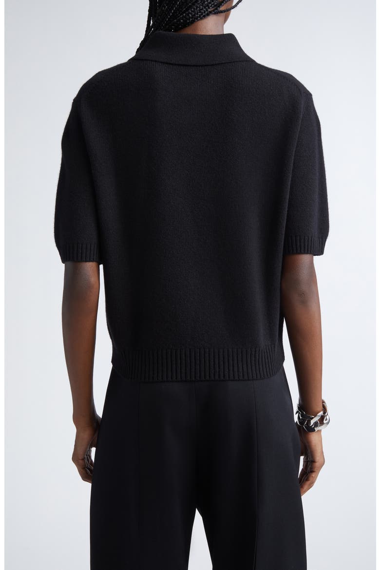 Paris 1952 Short Sleeve Wool & Cashmere Polo, Alternate, color, BLACK