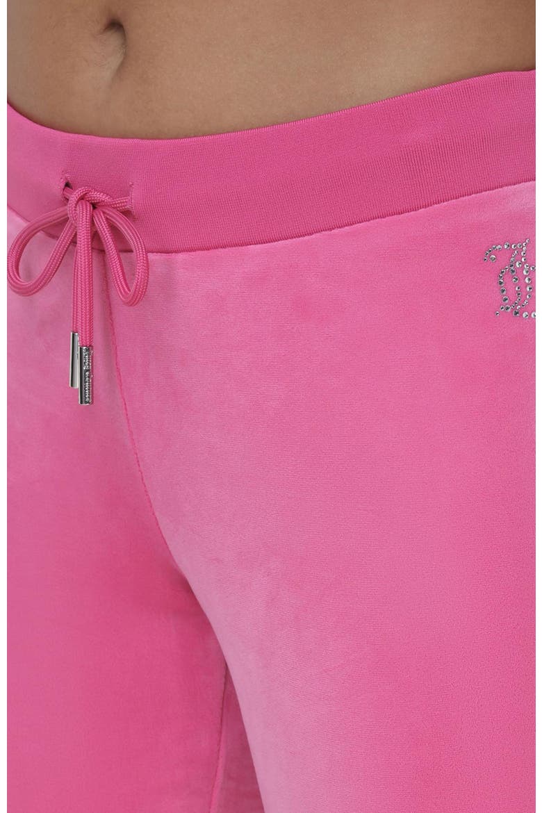 Rib Waist Velour Track Pant, Bubblegum, Alternate, color, BUBBLEGUM