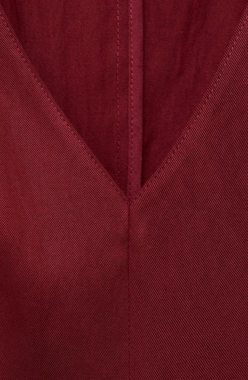 Mango Sleeveless Peplum Top In Burgundy
