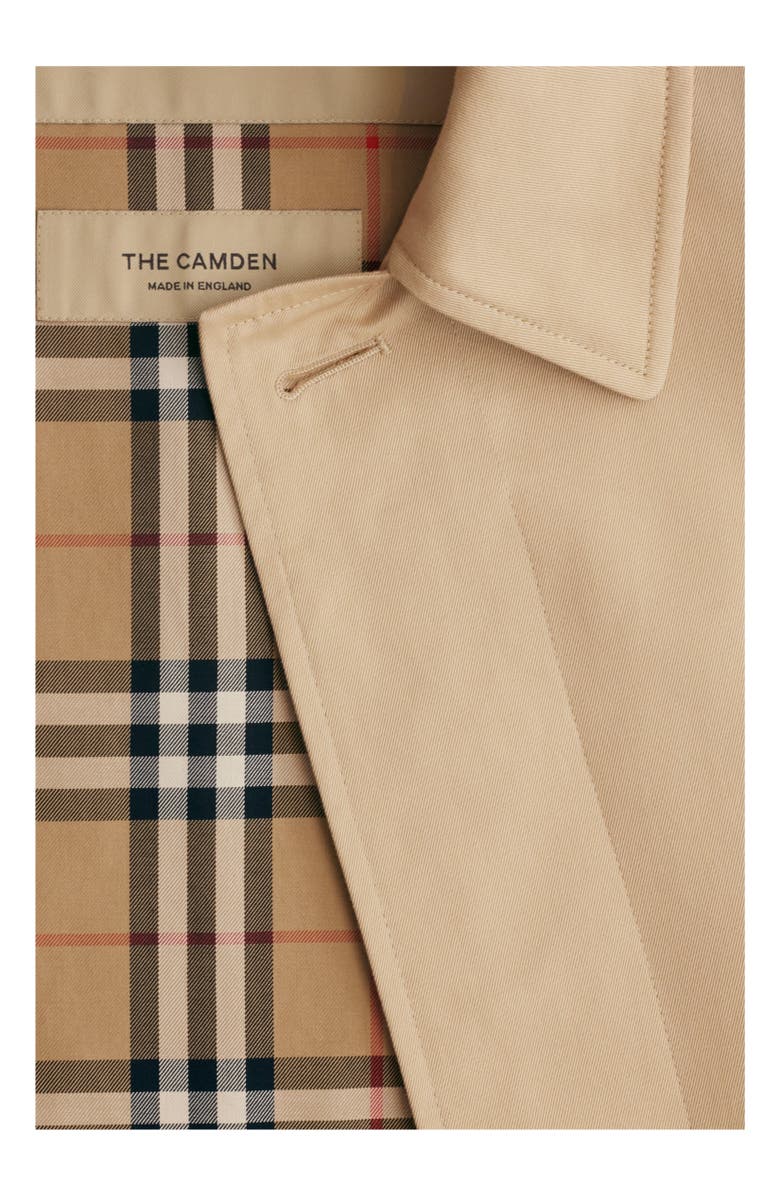 Burberry Long Camden Heritage Car Coat, Alternate, color, Honey