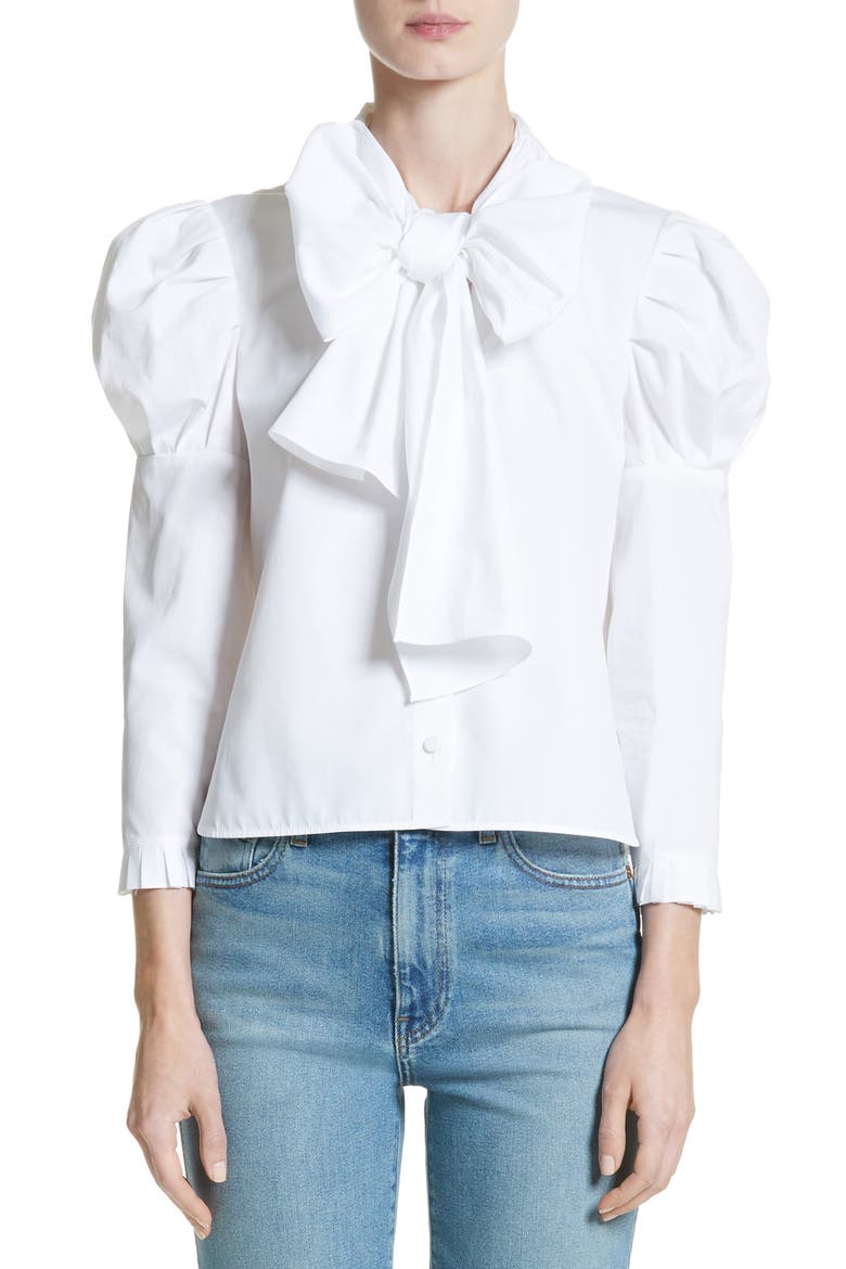 Sophie Tie Neck Blouse, Main, color, WHITE
