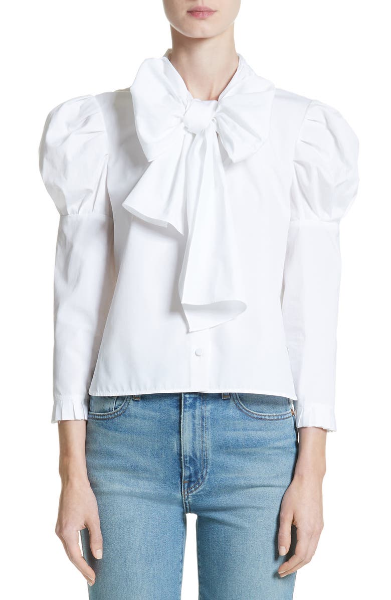 Khaite Sophie Tie Neck Blouse, Main, color,