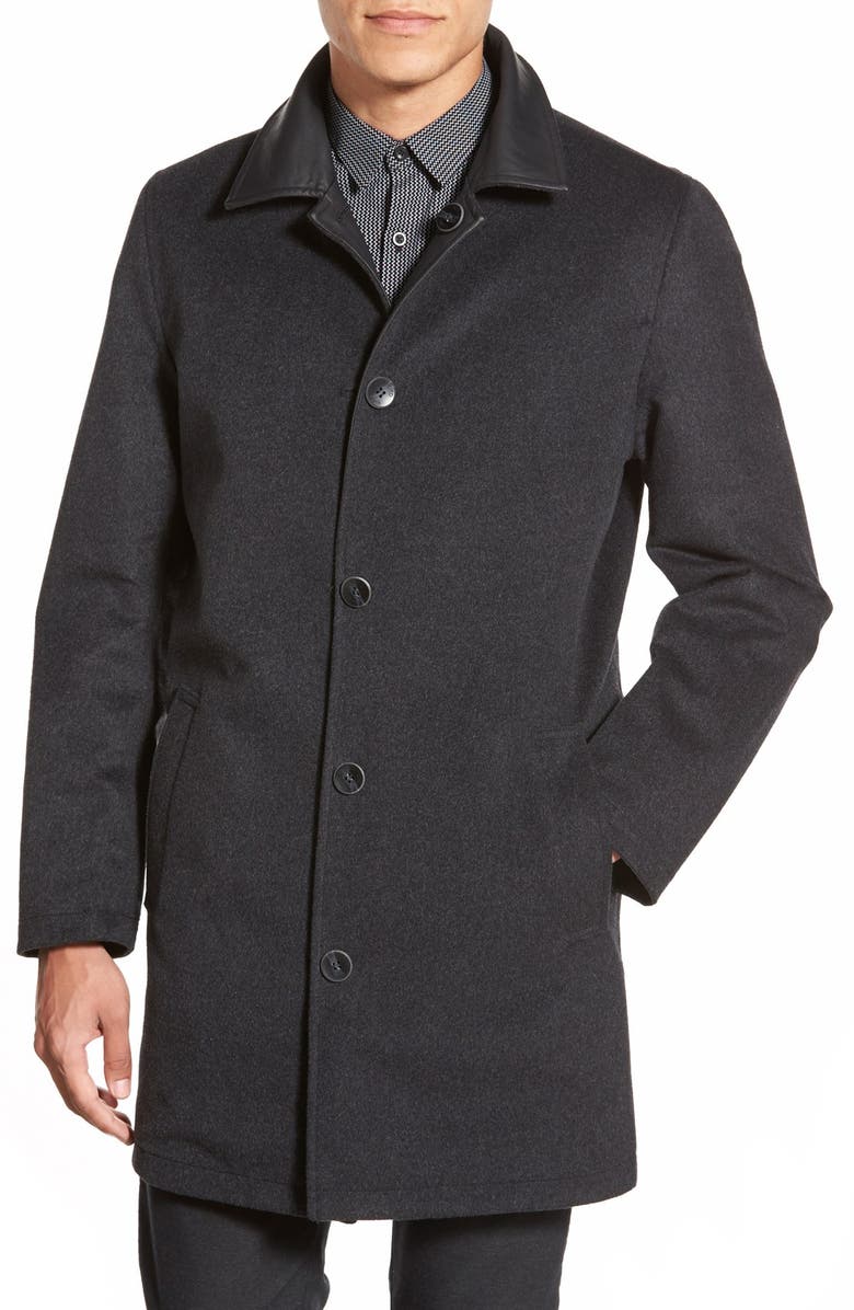 Vince Camuto Cotton & Wool Reversible Car Coat, Alternate, color, 