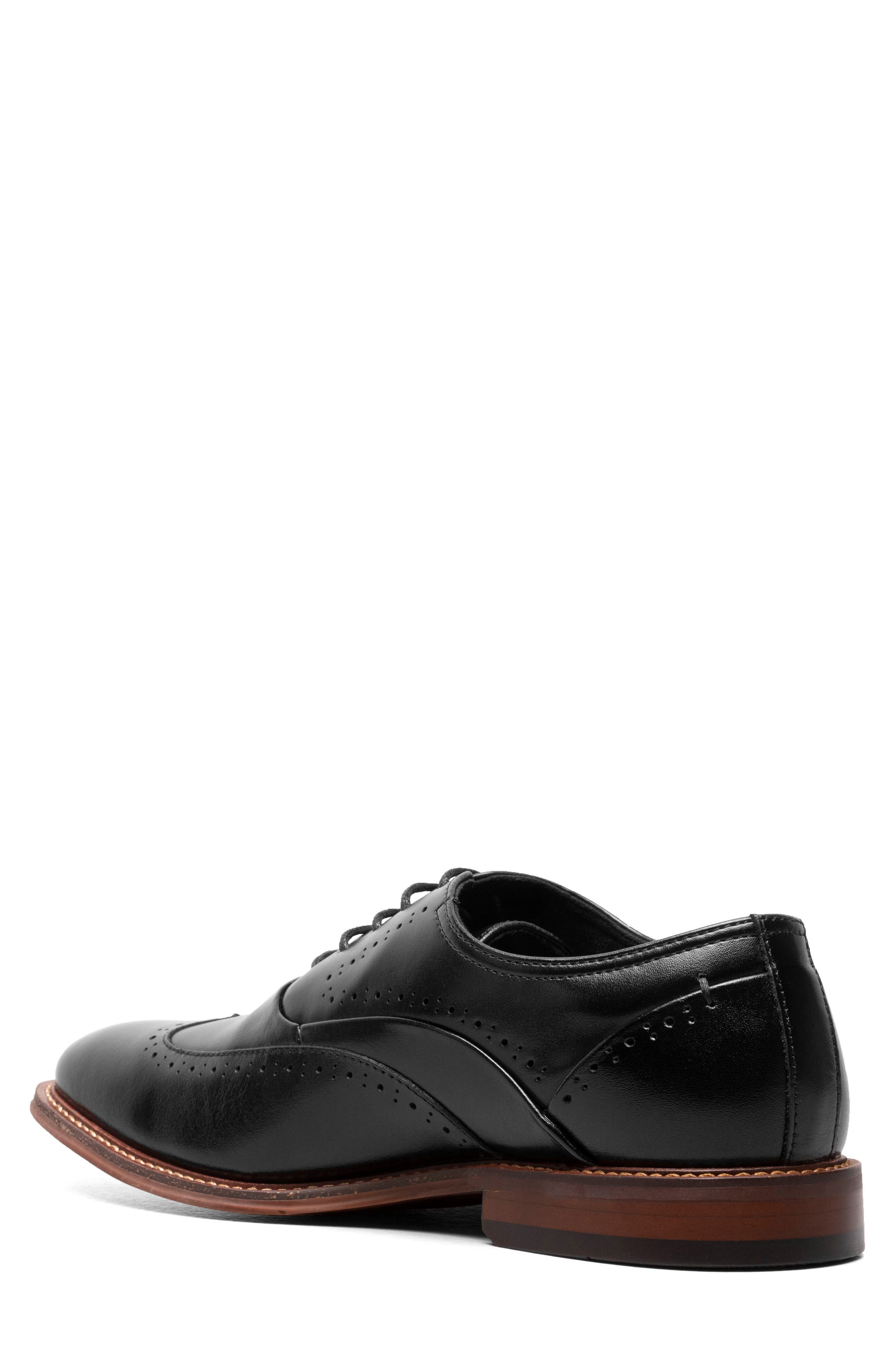Stacy Adams MacArthur Wing Oxford, Alternate, color, Black Smooth