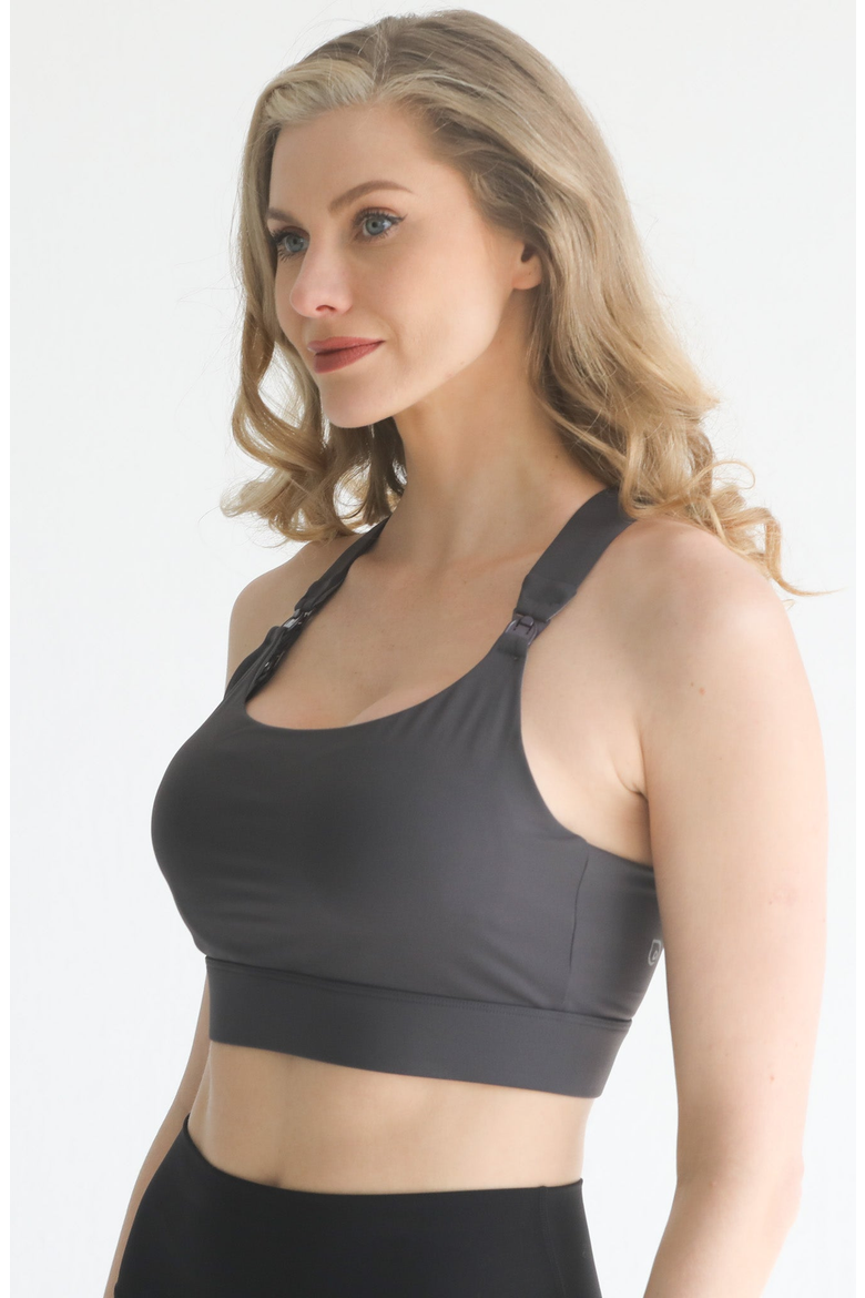 Venice 3 Ultimate Support Full Coverage Nursing and Pumping Sports Bra, Alternate, color, Steel Slate