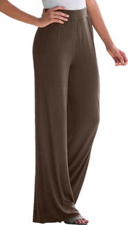 Jessica London Everyday Stretch Knit Wide Leg Pant