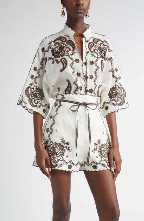 Zimmermann Ascension Embroidered Linen Shirt