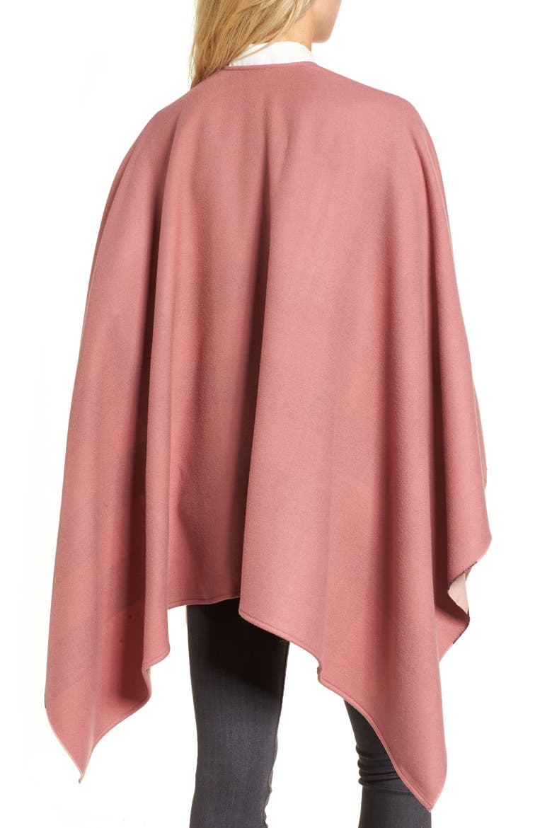 Merino Wool Reversible Wrap, Alternate, color, ASH ROSE
