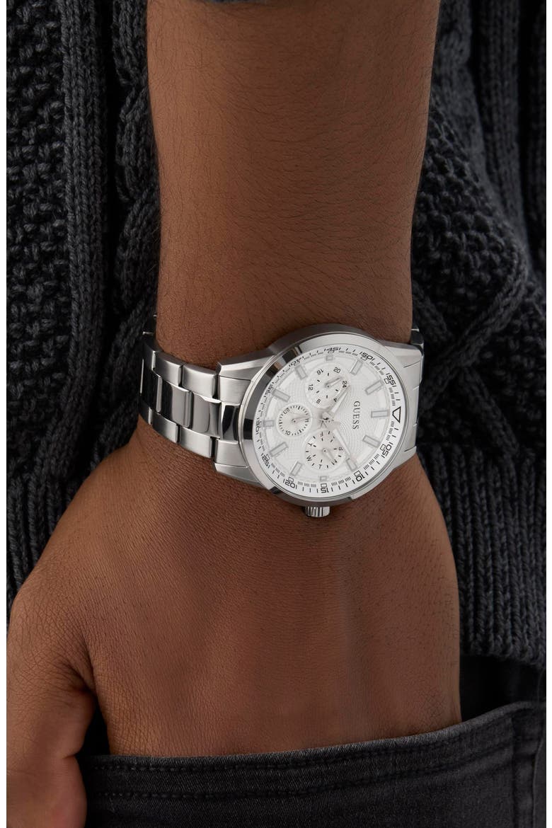 Trey Multifunction Bracelet Watch, 44mm, Alternate, color, SILVER TONE