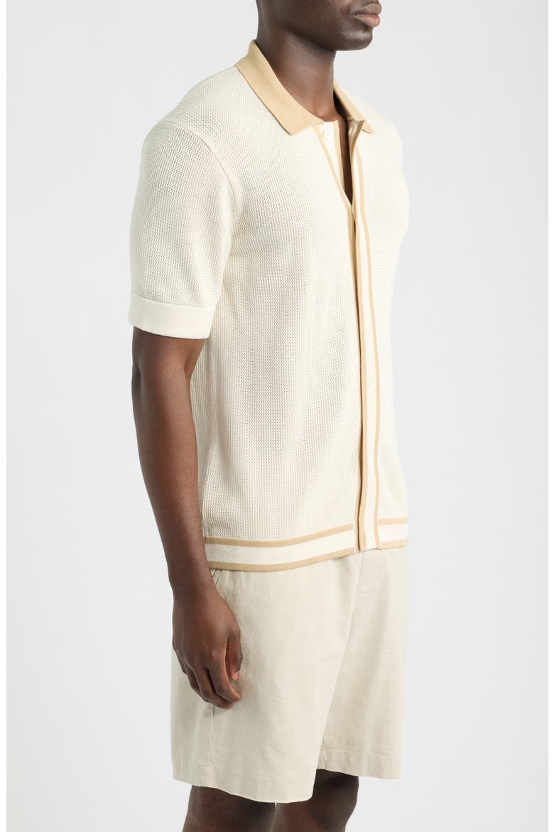 Jorge Short Sleeve Knit Button-Up Shirt, Alternate, color, IVORY- 10