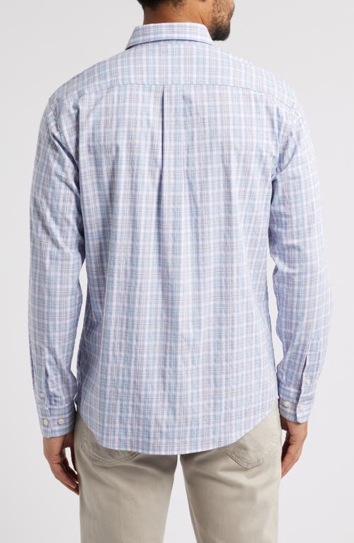 Johnnie-o Bruin Plaid Performance Button-up Shirt In Seychelles
