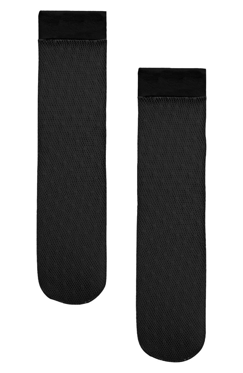 Wolford Dot Net Knee High Socks, Alternate, color, Black