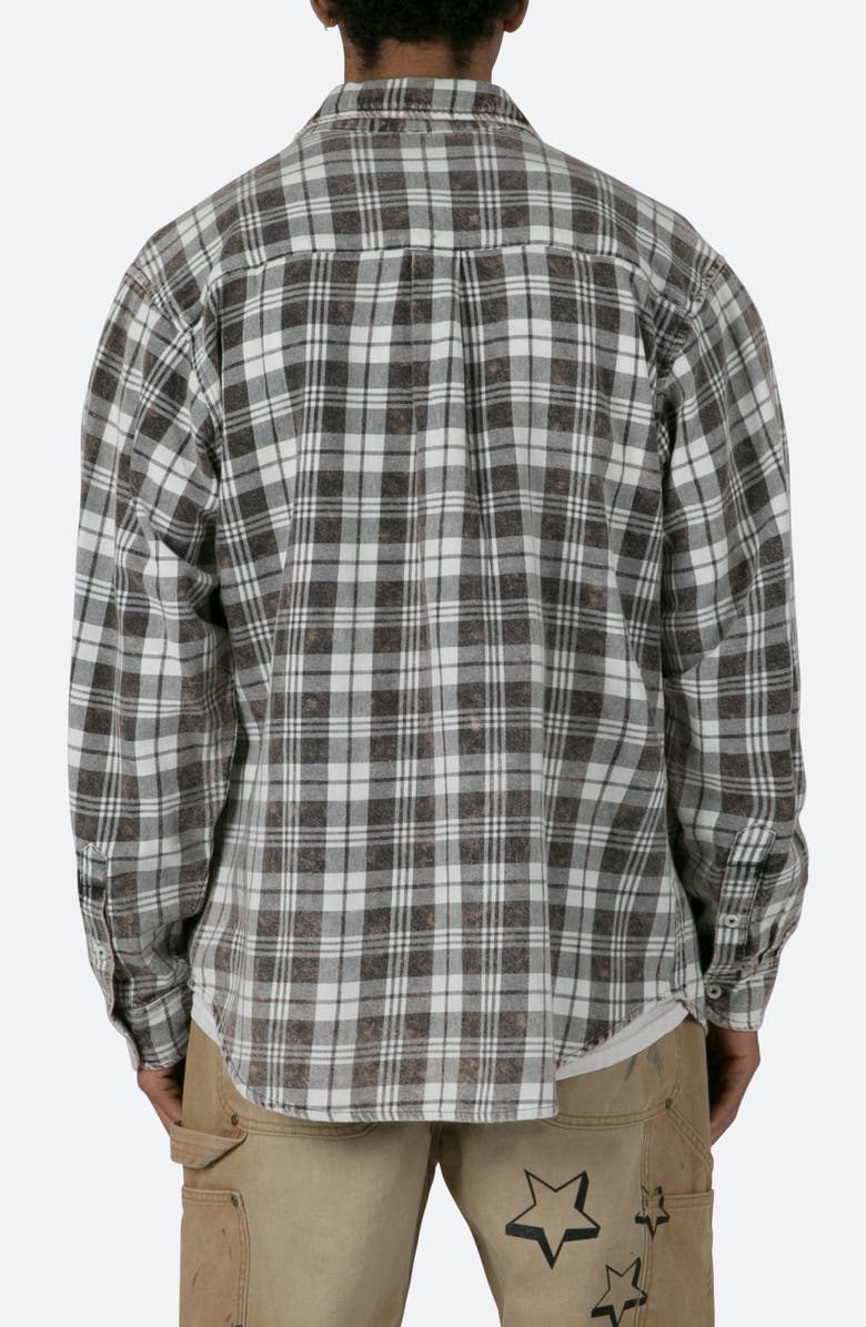 mnml Washed Plaid Button-Up Shirt, Alternate, color, Black/ Natural