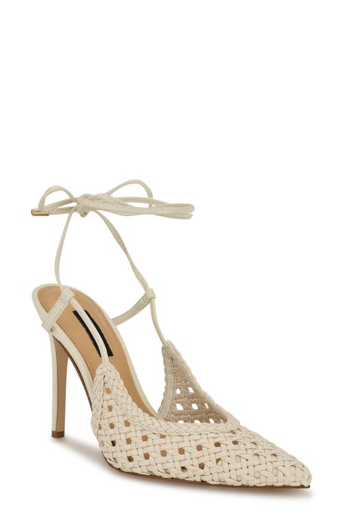 Nine West Fessla Ankle Wrap Pointed Toe Pump In Ivory
