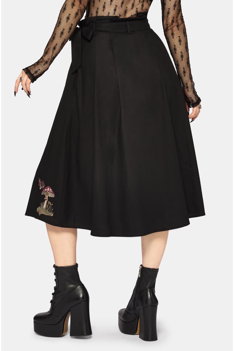 Faela Fairy Embroidered Midi Skirt, Alternate, color, Black