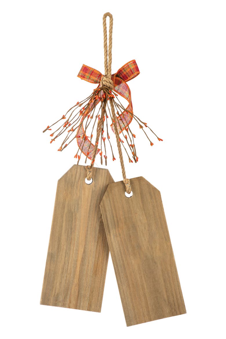 Thanksgiving Wooden Give Thanks Hello Fall Door Hanger, Alternate, color, Orange