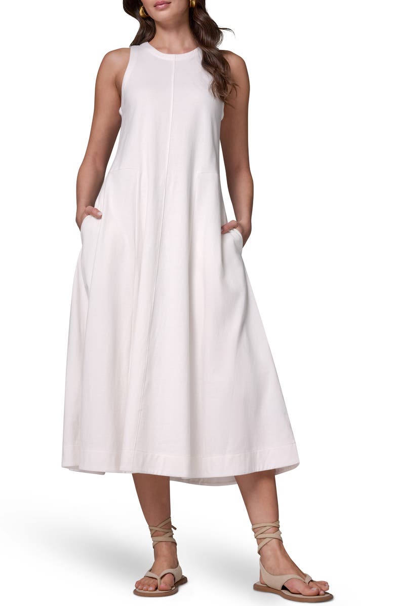 Donna Karan New York Sleeveless Cotton Jersey Maxi Dress, Main, color, Cream