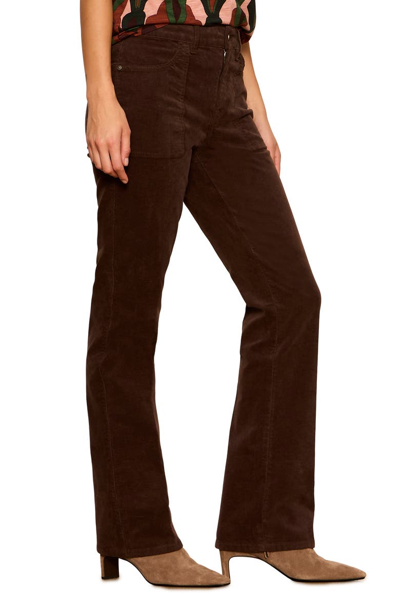 Play Date High Waist Stretch Cotton Corduroy Bootcut Pants, Alternate, color, ESPRESSO BROWN MARTINI