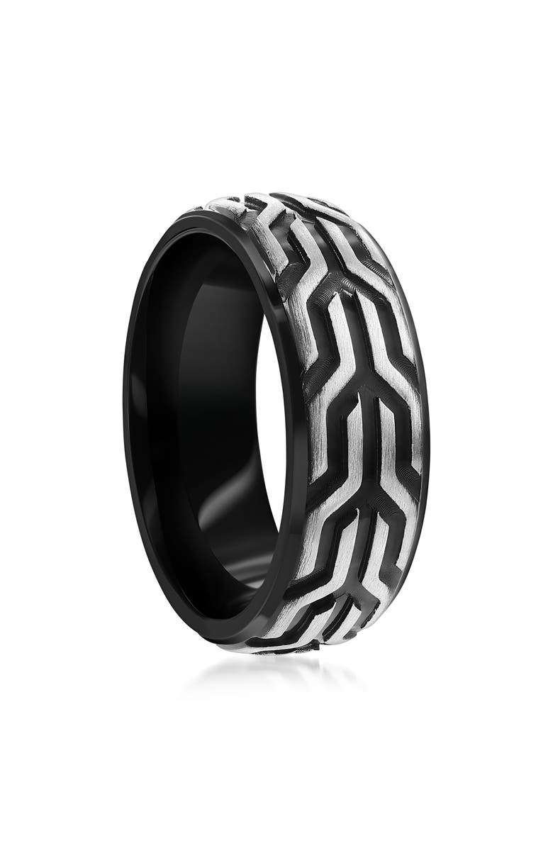 Metallo Men's Textured Two-Tone Ring, Alternate, color, 