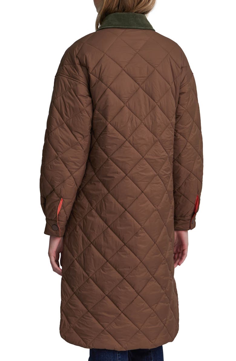 NVLT Semi Cire Reversible Longline Shacket, Alternate, color, Chocolate