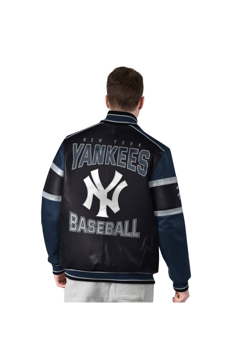Men's G-III Sports by Carl Banks Black New York Yankees Leather Varsity Jacket, Alternate, color, Black