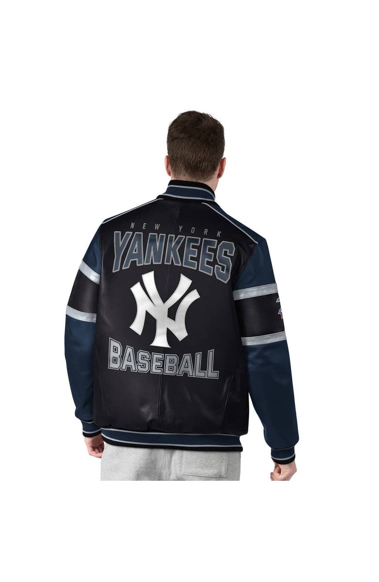 G-III SPORTS BY CARL BANKS Men's G-III Sports by Carl Banks Black New York Yankees Leather Varsity Jacket, Alternate, color, Black