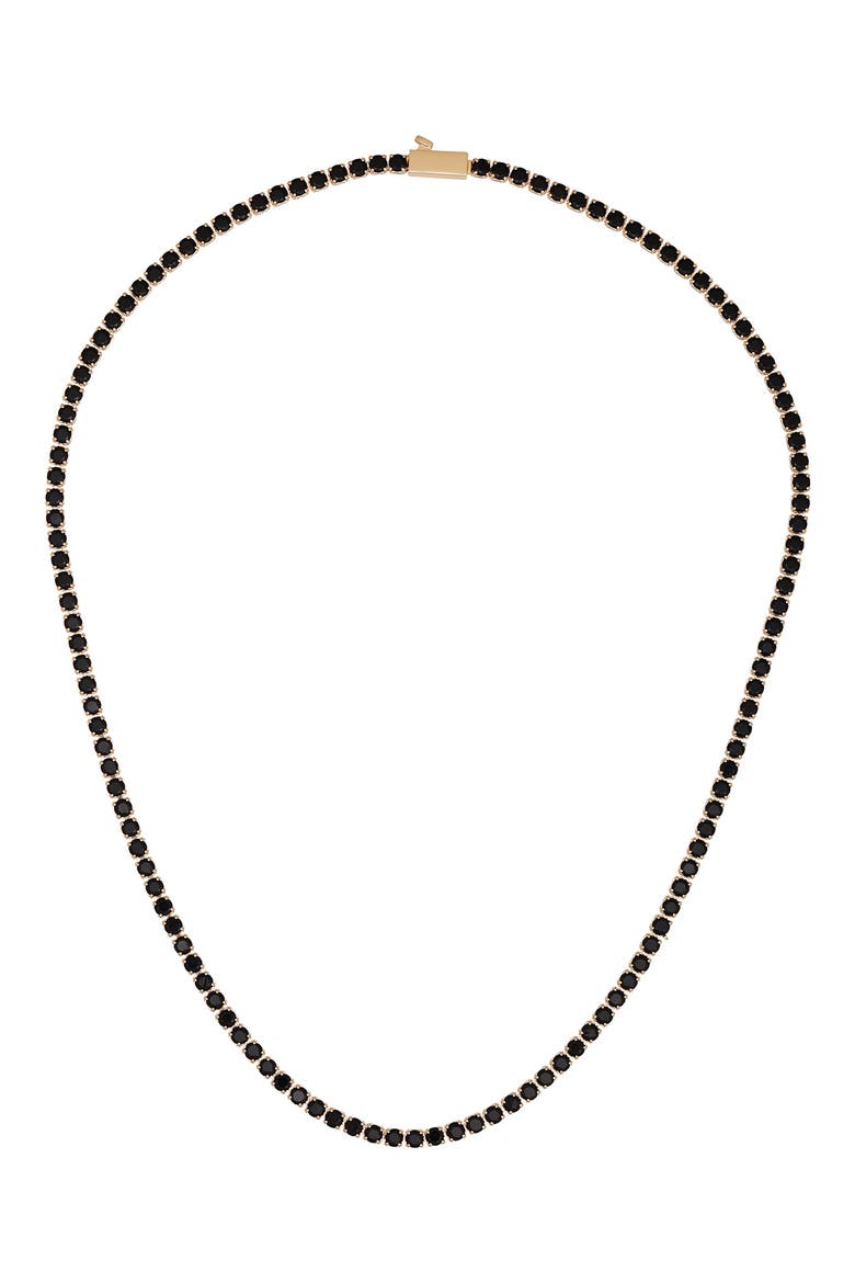 Crystal Tennis Necklace, Main, color, GOLD TONE/ BLACK
