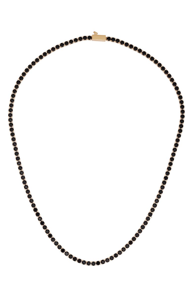 Vince Camuto Crystal Tennis Necklace, Main, color, Gold Tone/ Black