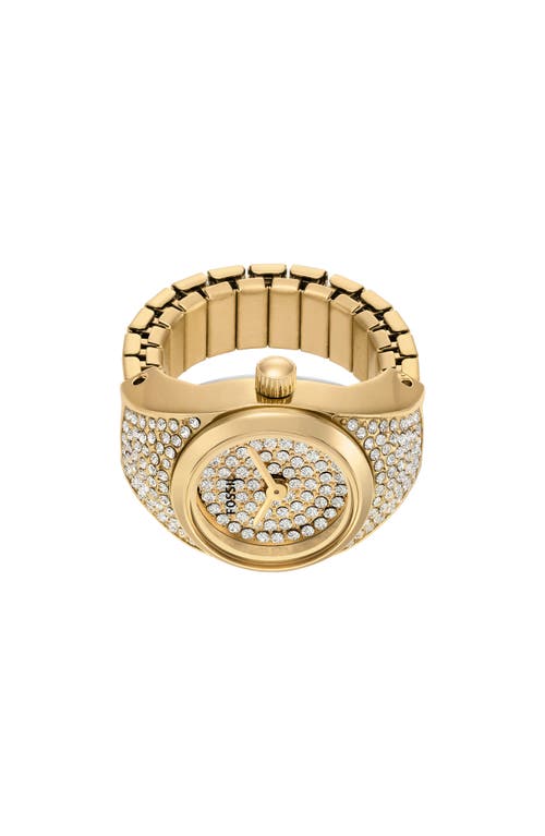 Fossil Women's Watch Ring Three-hand Gold-tone Stainless Steel Watch, 15mm In Gold