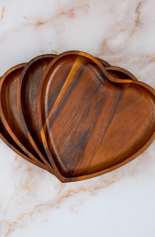 Nambe Eat Your Heart Out Appetizer Plates 4-pc. Set In Brown