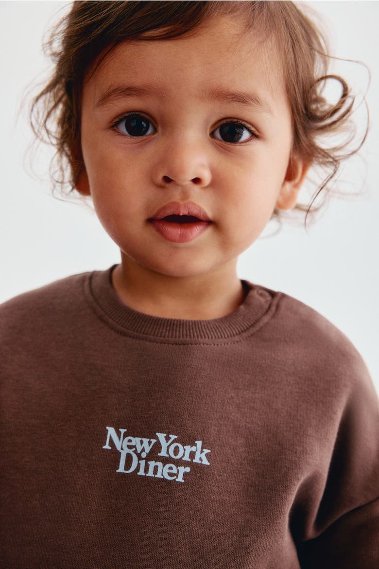 2-Piece Sweatshirt And Joggers Set, Alternate, color, Brown/New York Diner