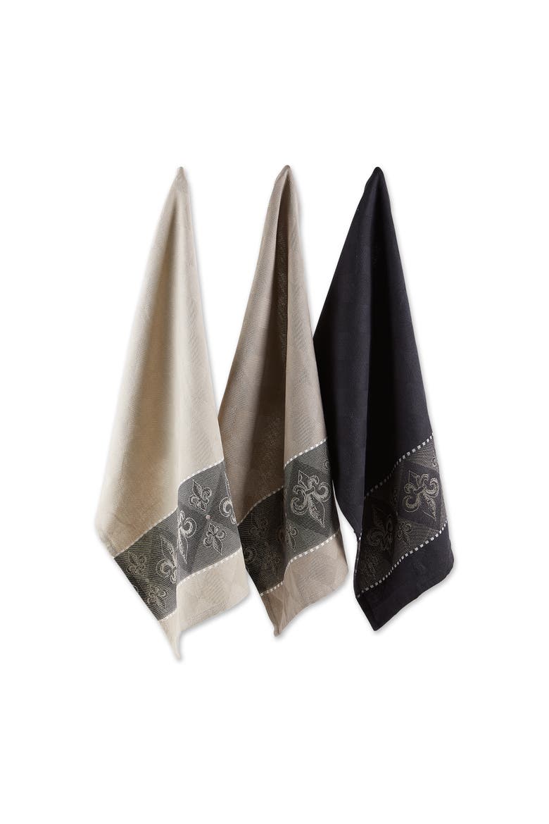 Fleur De Lis Assorted Jacquard Dishtowels Set/3, Alternate, color, Fleur De Lis