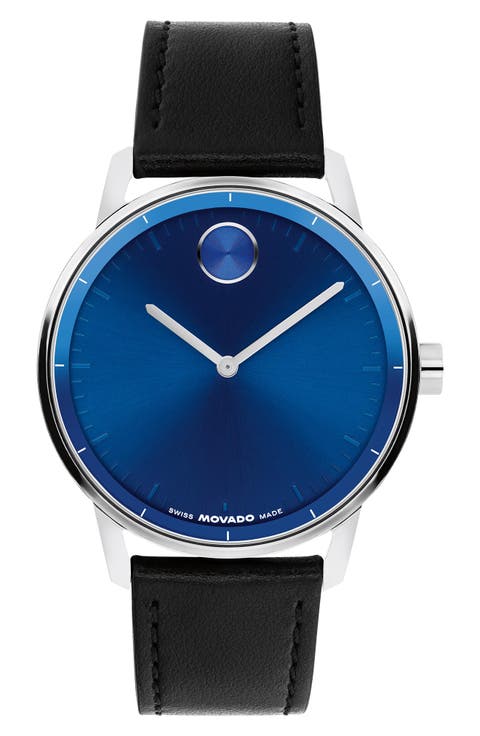 Bold Echo Leather Strap Watch, 40mm