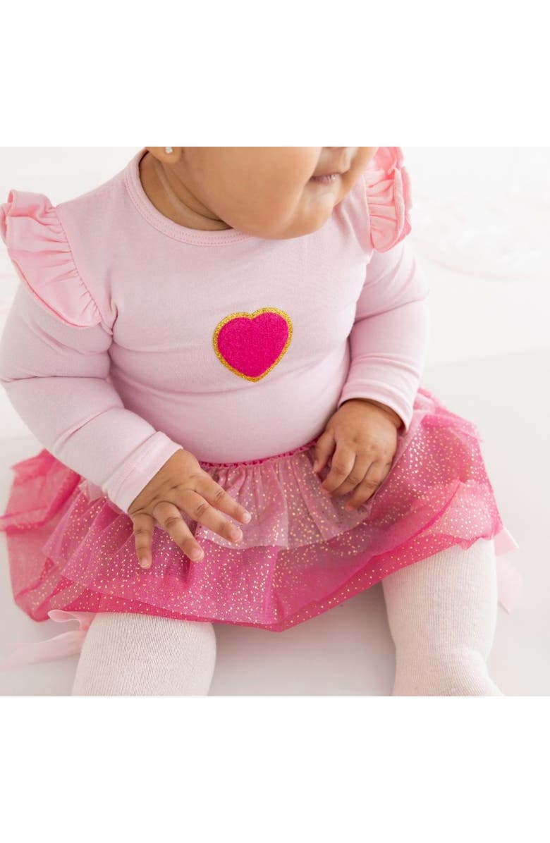 Sweet Wink Pink Petal Valentine's Day Long Sleeve Tutu Bodysuit, Alternate, color, 