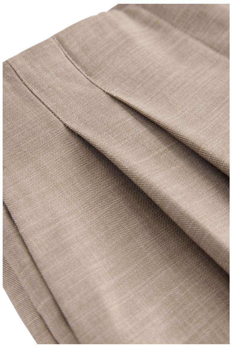 Cross Hatch Pleated Straight Leg Pants, Alternate, color, NEUTRAL