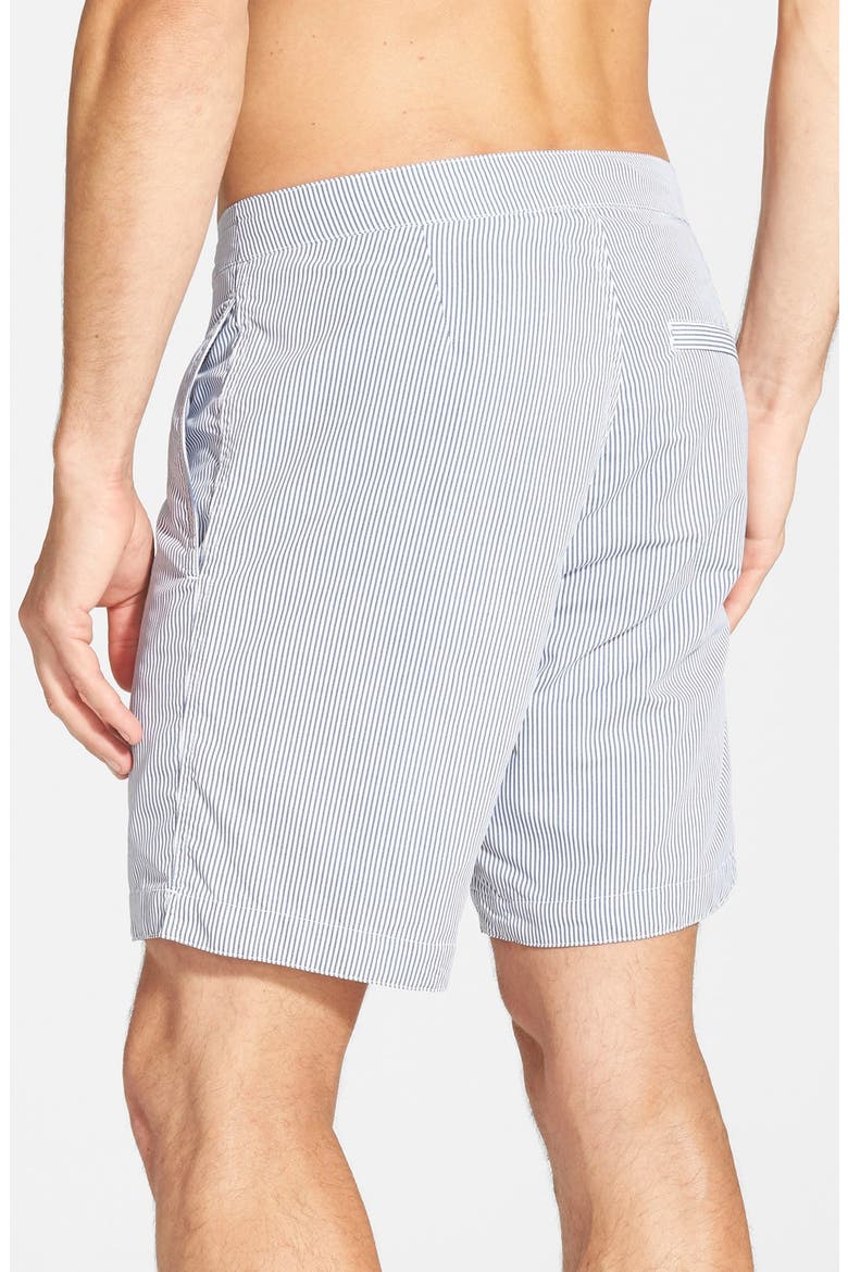 'Aruba - Stripe' Tailored Fit 8.5 Inch Board Shorts, Alternate, color, STRIPED ANCHOR GREY