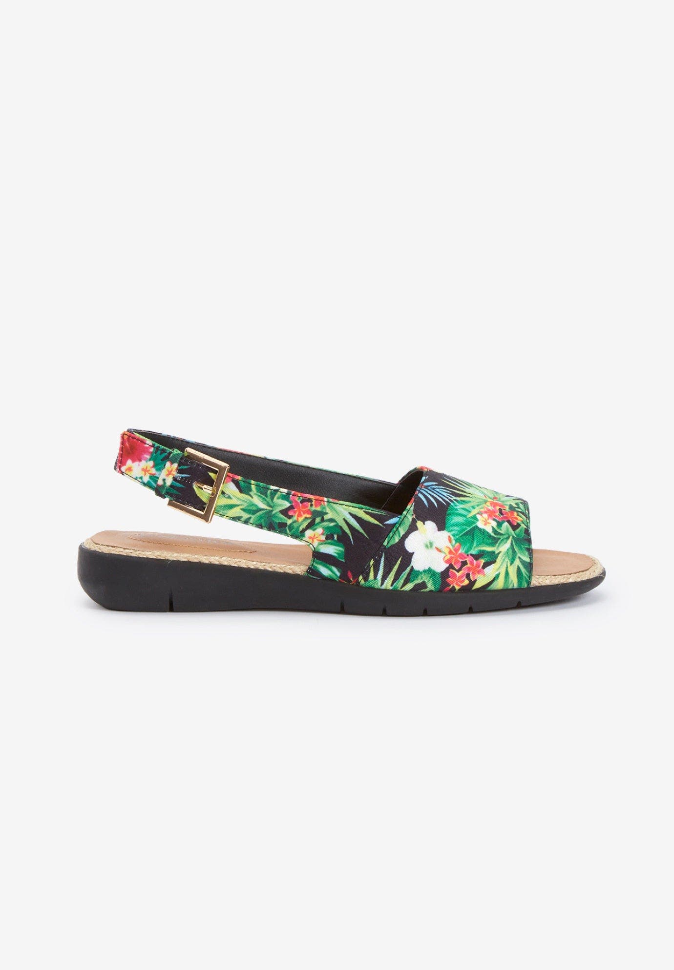 Comfortview The Adele Sling Sandal, Alternate, color, Black Floral
