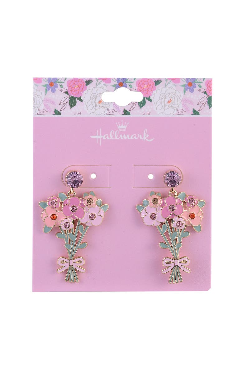 Hallmark Flower Bouquet Earrings, Alternate, color, Pink